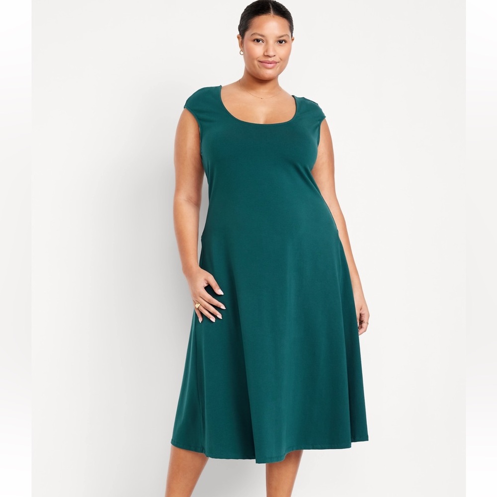 Emerald Green Midi Dress XL